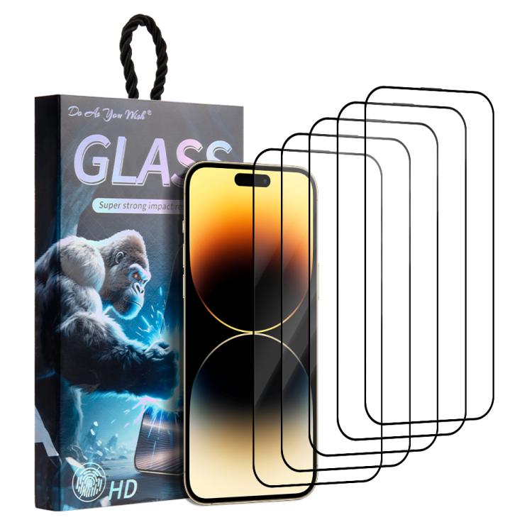 5 unidades / Paquete de láminas de vidrio templado HD serigrafiadas con el lema "Haz lo que quieras", For iPhone 17e / 16e, For iPhone 17 Pro Max, For iPhone 17 Pro, For iPhone 17, For iPhone Air, For iPhone 16 Pro Max, For iPhone 16 Pro               ...
