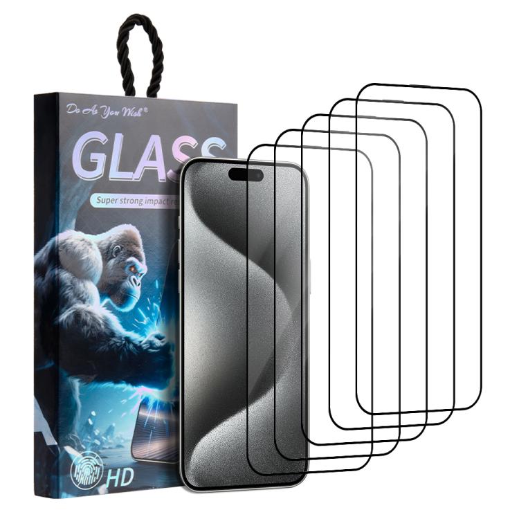 5 unidades / Paquete de láminas de vidrio templado HD serigrafiadas con el lema "Haz lo que quieras", For iPhone 17e / 16e, For iPhone 17 Pro Max, For iPhone 17 Pro, For iPhone 17, For iPhone Air, For iPhone 16 Pro Max, For iPhone 16 Pro               ...