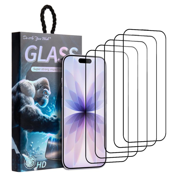 5 unidades / Paquete de láminas de vidrio templado HD serigrafiadas con el lema "Haz lo que quieras", For iPhone 17e / 16e, For iPhone 17 Pro Max, For iPhone 17 Pro, For iPhone 17, For iPhone Air, For iPhone 16 Pro Max, For iPhone 16 Pro               ...