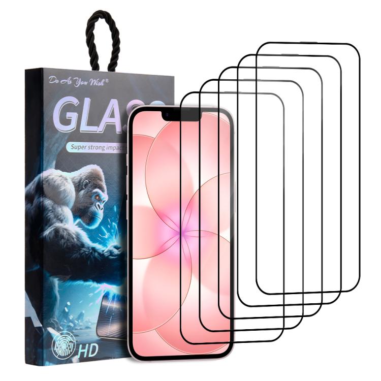 5 unidades / Paquete de láminas de vidrio templado HD serigrafiadas con el lema "Haz lo que quieras", For iPhone 17e / 16e, For iPhone 17 Pro Max, For iPhone 17 Pro, For iPhone 17, For iPhone Air, For iPhone 16 Pro Max, For iPhone 16 Pro               ...