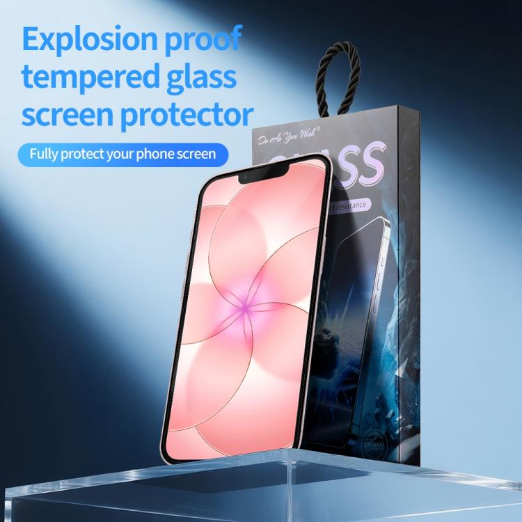 5 unidades / Paquete de láminas de vidrio templado HD serigrafiadas con el lema "Haz lo que quieras", For iPhone 17e / 16e, For iPhone 17 Pro Max, For iPhone 17 Pro, For iPhone 17, For iPhone Air, For iPhone 16 Pro Max, For iPhone 16 Pro               ...