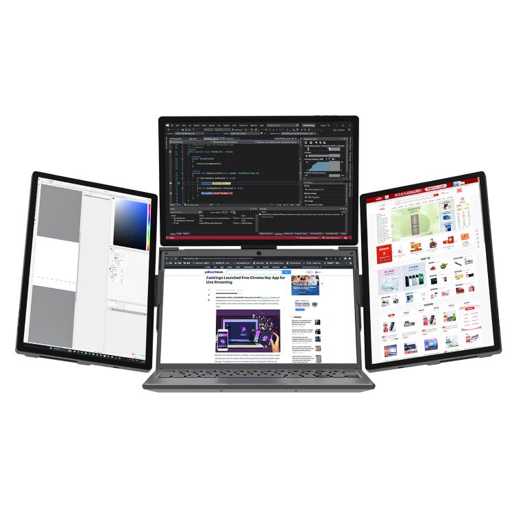Monitor portátil triple Arie de 14 pulgadas con pantalla ampliada., US Plug, UK Plug, EU Plug