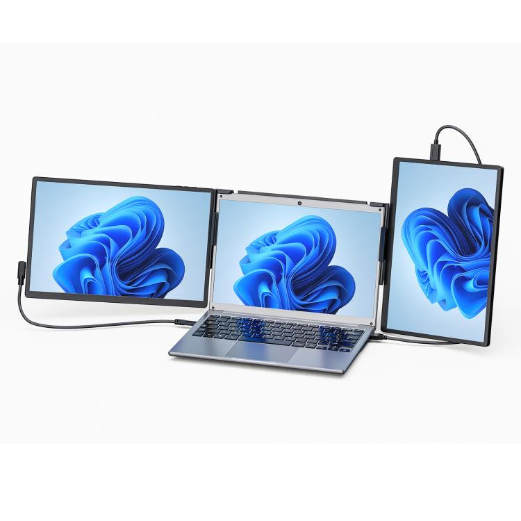Monitor portátil doble Leo de 14 pulgadas con pantalla ampliada., US Plug, UK Plug, EU Plug
