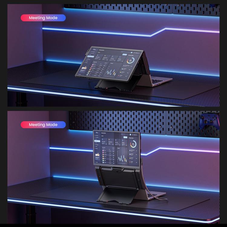 Monitor portátil doble Leo de 14 pulgadas con pantalla ampliada., US Plug, UK Plug, EU Plug