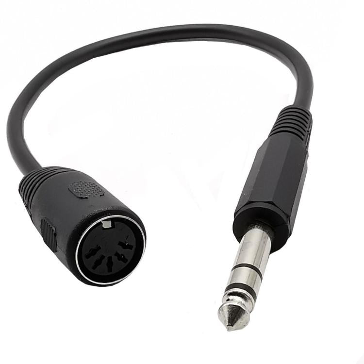 Cable adaptador de audio de 6,35 mm a MIDI de 5 pines, longitud: 0,3 m