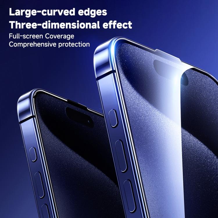 Película de vidrio templado HD con borde arqueado grande REMAX Future Series WL-07, For iPhone 16 Pro Max, For iPhone 16 Pro, For iPhone 16 Plus, For iPhone 16