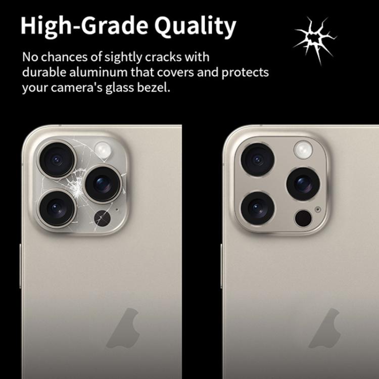 Protector de lente de cámara hueco de aleación de titanio XDcase, For iPhone 16 / 16 Plus