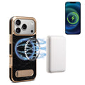 Funda para teléfono Denior A25 MagSafe de cuero genuino con soporte, For iPhone 17 Pro Max, For iPhone 17 Pro