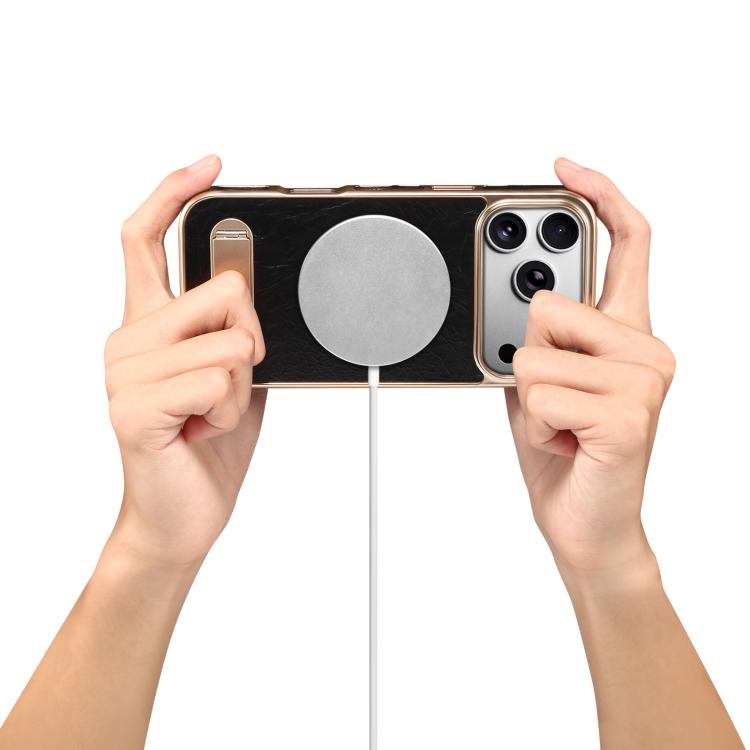 Funda para teléfono Denior A25 MagSafe de cuero genuino con soporte, For iPhone 17 Pro Max, For iPhone 17 Pro