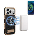 Funda para teléfono Denior A25 Retro Flower Texture MagSafe de cuero genuino con soporte, For iPhone 17 Pro Max, For iPhone 17 Pro