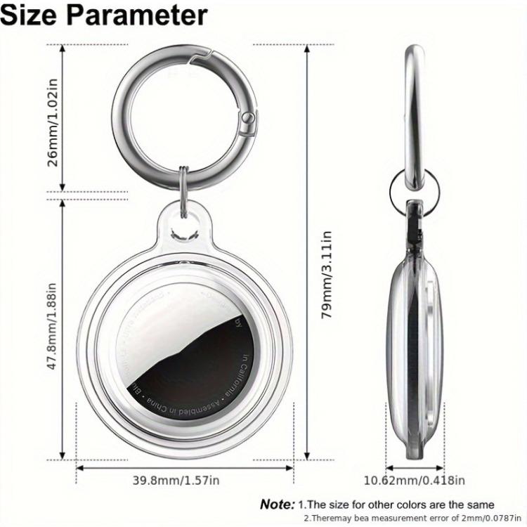 Funda protectora impermeable de TPU de cobertura total xDfind, For AirTag 2nd Gen / AirTag 1st Gen