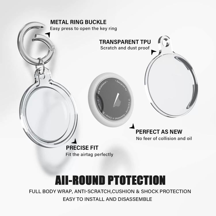 Funda protectora impermeable de TPU de cobertura total xDfind, For AirTag 2nd Gen / AirTag 1st Gen