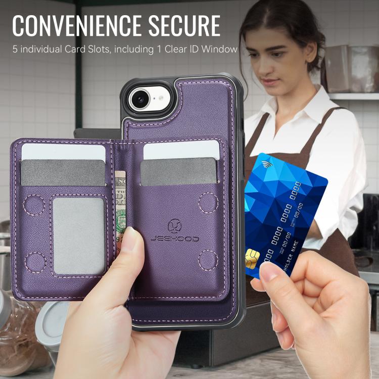 Funda para teléfono JEehOOD J12, exquisita, con cierre de cremallera y protección RFID MagSafe., For iPhone 17e / 16e, For iPhone 17 Pro Max, For iPhone 17 Pro, For iPhone 17, For iPhone Air, For iPhone 16 Pro Max, For iPhone 16 Pro, For iPhone 16 Plus...