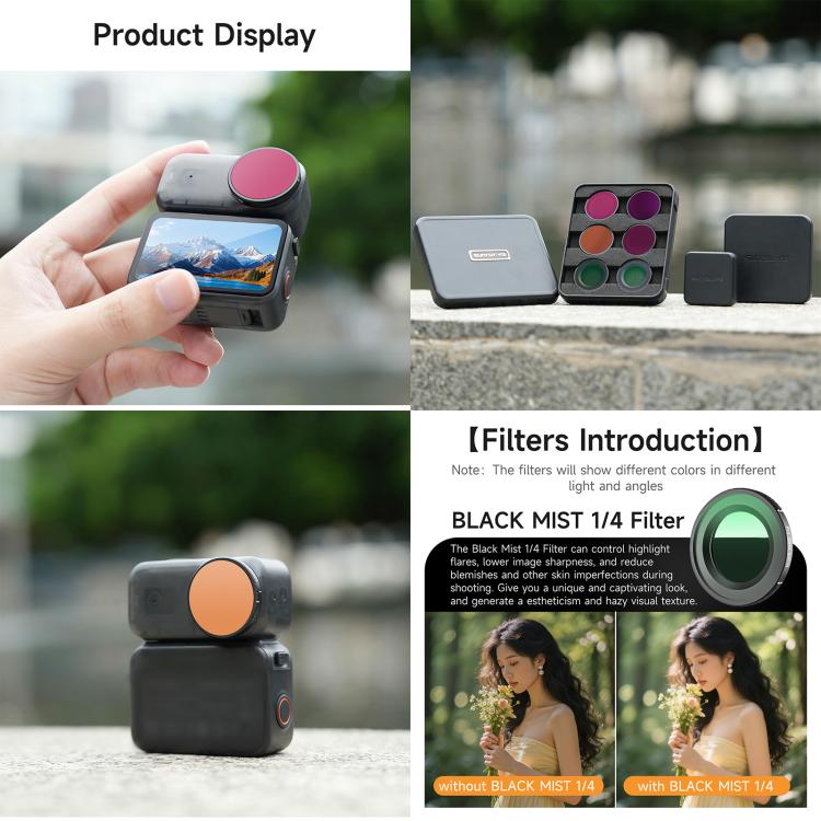 Para filtro de lente de cámara DJI Osmo Nano Sunnylife, Black Mist 1/4, CPL, MCUV, ND8, ND16, ND32, ND64, ND8PL, ND16PL, ND32PL, ND64PL, 3 in 1 Light Shadow, 3 in 1 Mixed Filter, 4 in 1 Mixed Filter, 4 in 1 ND, 4 in 1 NDPL, 6 in 1 Mixed Filter