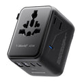 Cargador universal de viaje MOMAX UA31D 1-World 2 de 45 W con doble alimentación de CA y 5 puertos, con cable de 60 W., UA31D