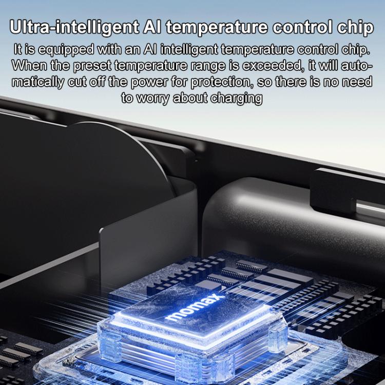Cargador universal de viaje MOMAX UA31D 1-World 2 de 45 W con doble alimentación de CA y 5 puertos, con cable de 60 W., UA31D