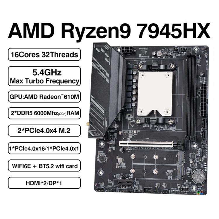 CPU AMD Placa base para ordenador de sobremesa, Ryzen 9 7945HX, Ryzen 9 7940HX, Ryzen 9 7845HX, Ryzen 7 7745HX
