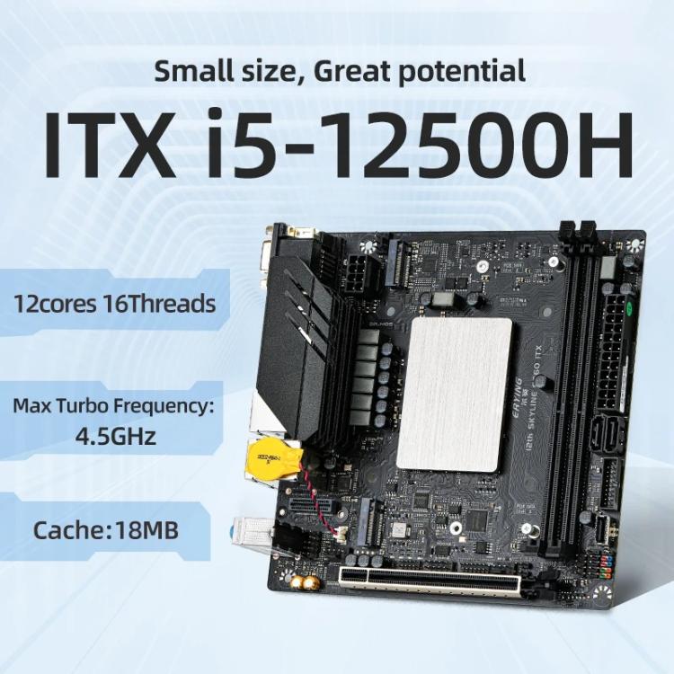 Placa base para ordenador de sobremesa ERYING ITX con procesador i5-12500H, i5-12500H