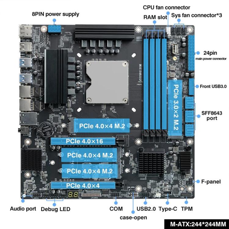 Placa base NAS ERYING HX770 con chipset i5-14500HX integrado., i5-14500HX