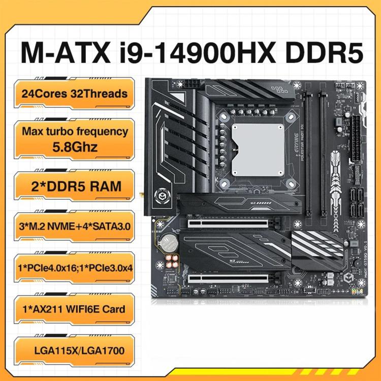 Placa base para ordenador de sobremesa ERYING ATX i9-14900HX con CPU integrada, i9-14900HX