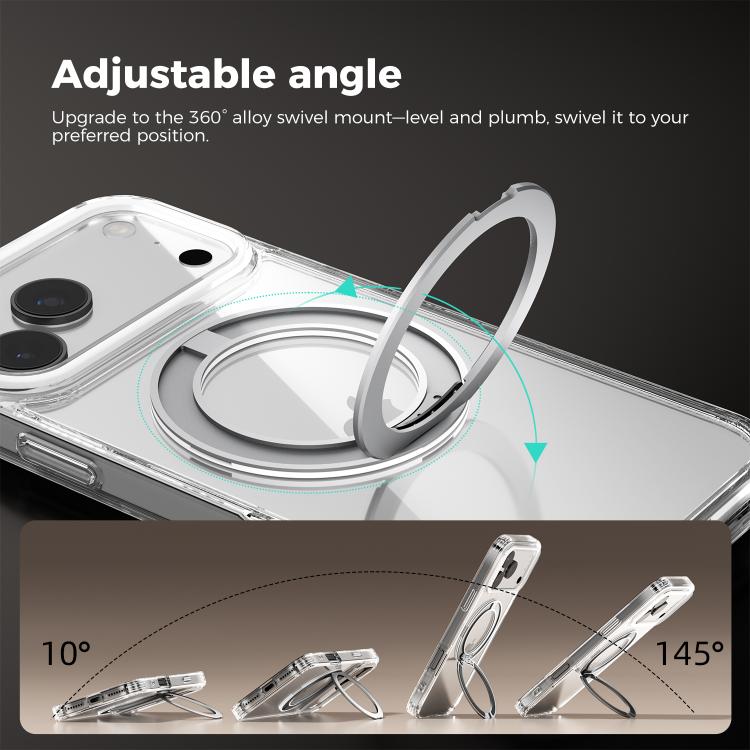 Funda transparente para teléfono ABEEL MagSafe Q-LUCK con soporte pivotante, For iPhone 13 Pro Max, For iPhone 13 Pro, For iPhone 13