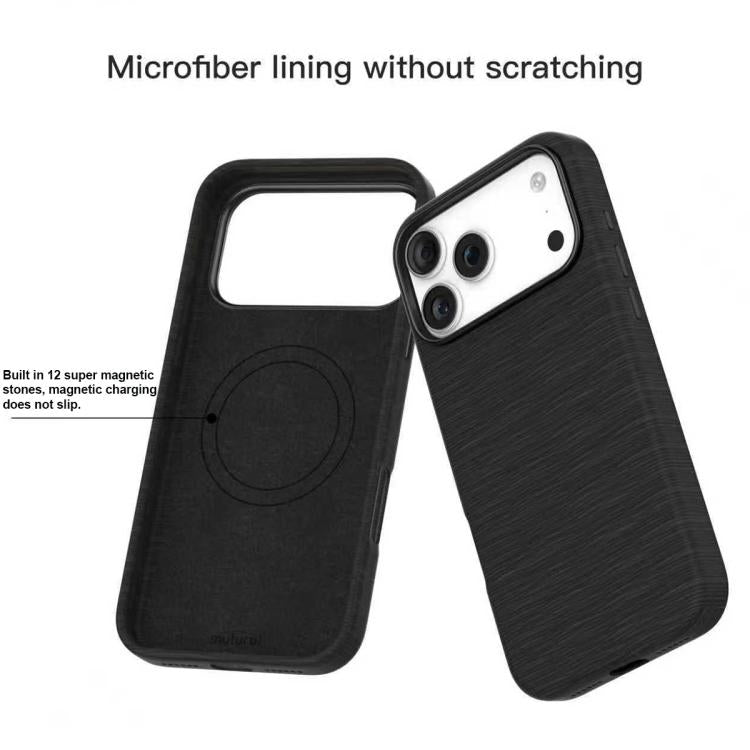 Funda para teléfono MagSafe de piel con textura satinada de la serie Mutural Rhyme, For iPhone 17 Pro Max, For iPhone 17 Pro