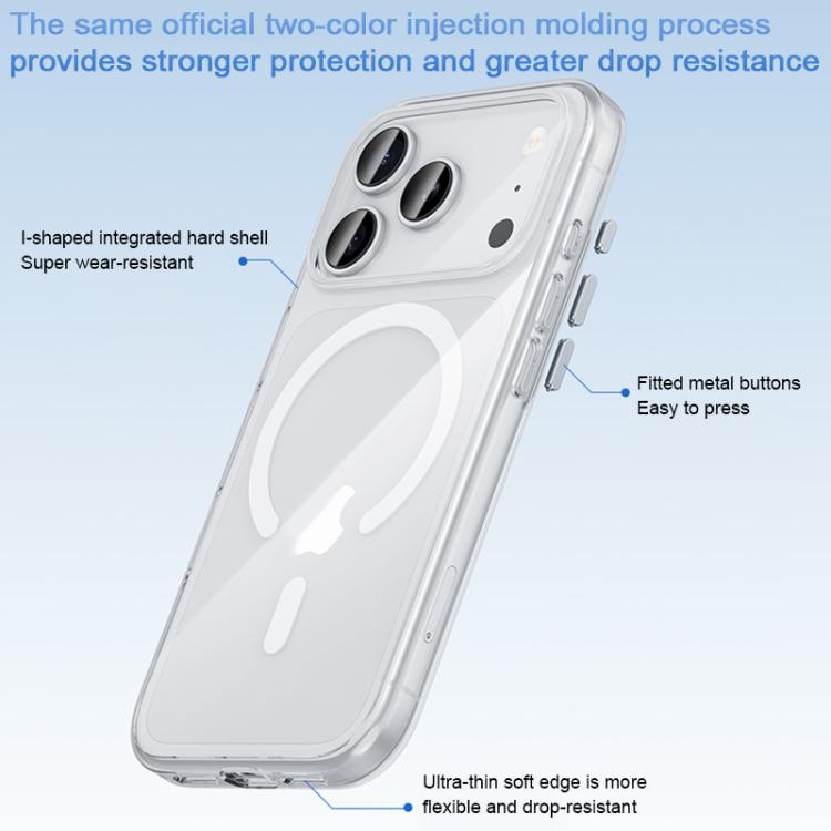 Funda magnética para teléfono Benks Ice Crystal Clear MagSafe, For iPhone 17 Pro Max, For iPhone 17 Pro