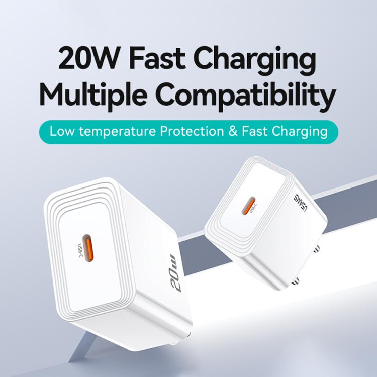 Cargador rápido de un solo puerto USB-C/Tipo-C USAMS CC325 T69 PD de 20 W, CC325