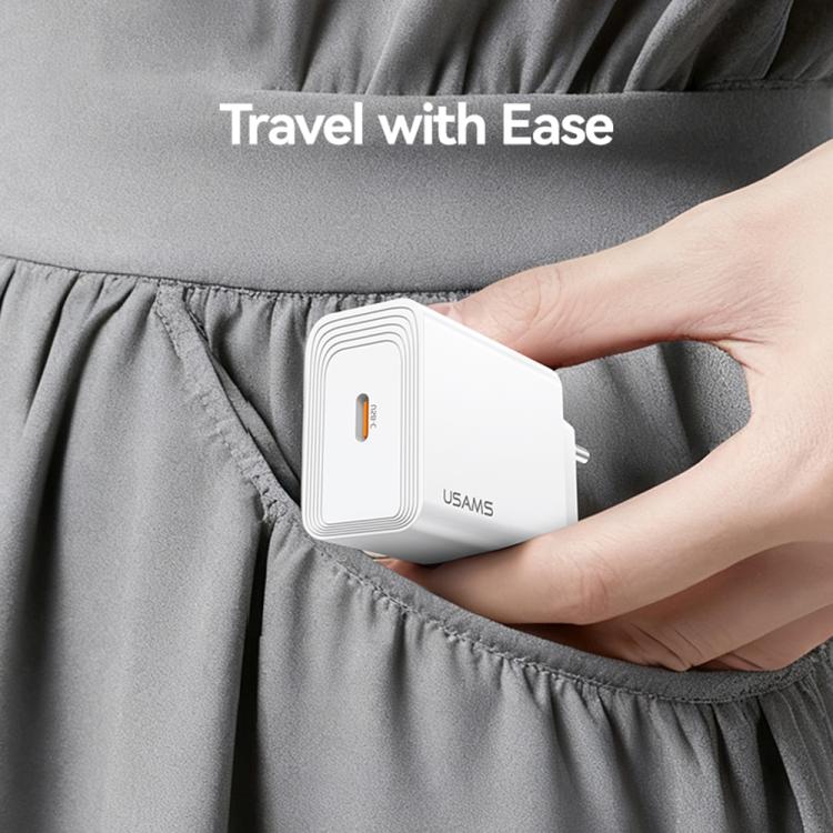 Cargador rápido de un solo puerto USB-C/Tipo-C USAMS CC325 T69 PD de 20 W, CC325
