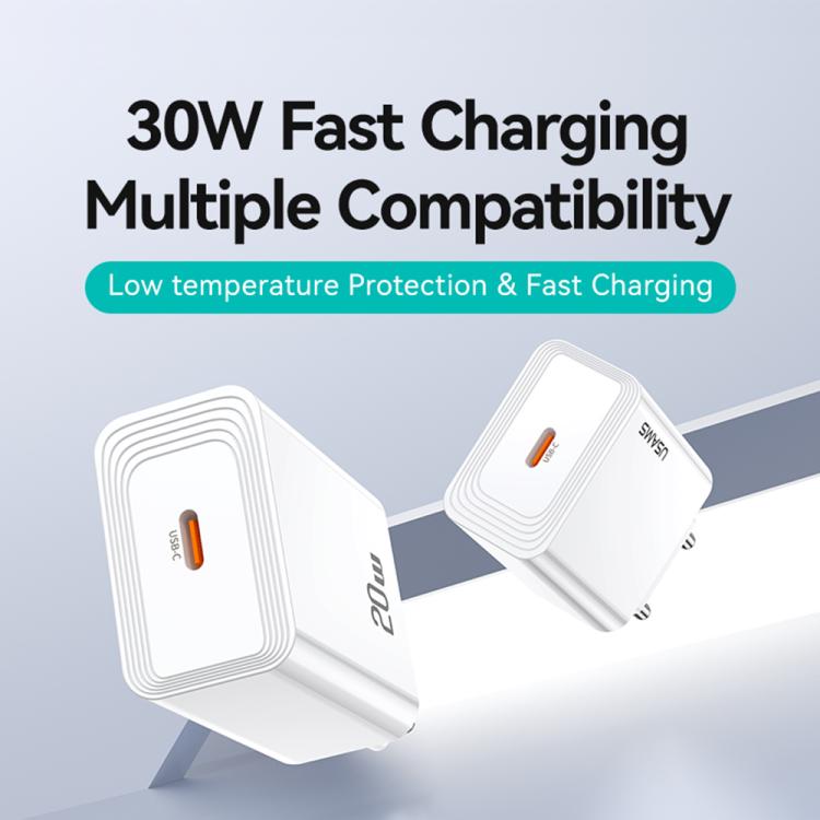 Cargador rápido de un solo puerto USB-C/Tipo-C USAMS CC329 T69 PD de 30 W, CC329