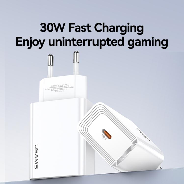 Cargador rápido de un solo puerto USB-C/Tipo-C USAMS CC329 T69 PD de 30 W, CC329