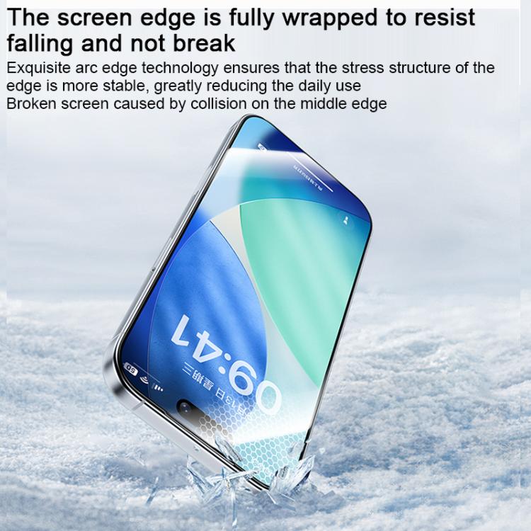 Protector de pantalla de vidrio templado Benks Zero Curve Edge Privacy, For iPhone 17 Pro Max, For iPhone 17, For iPhone Air