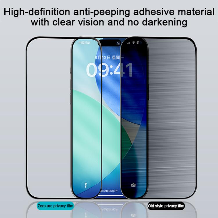 Protector de pantalla de vidrio templado Benks Zero Curve Edge Privacy, For iPhone 17 Pro Max, For iPhone 17, For iPhone Air