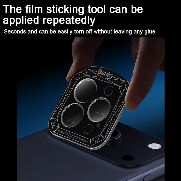 Película antirreflectante Benks Sapphire AR para lentes de teléfono, For iPhone 17 Pro Max / 17 Pro