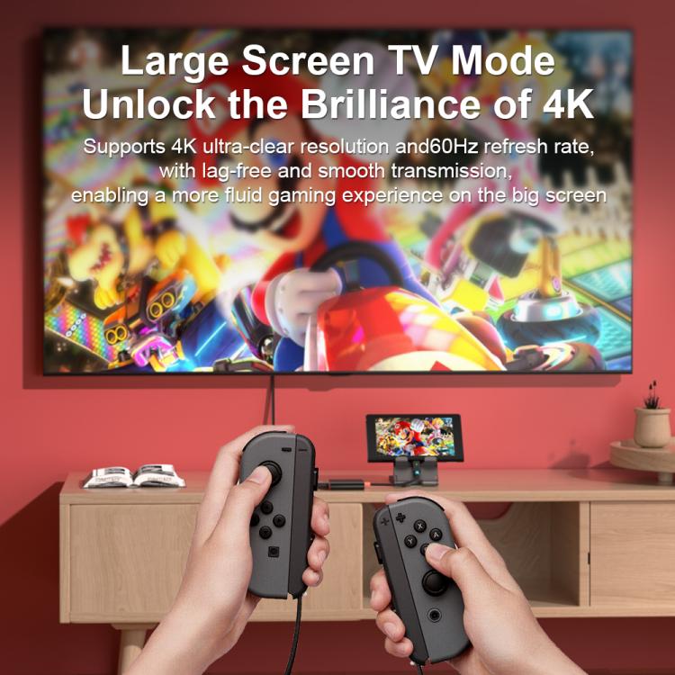 Estación de acoplamiento de escritorio 3 en 1 con puerto USB Tipo-C a HDMI + USB 3.0 + puerto de carga USB Tipo-C PD, For Nintendo Switch