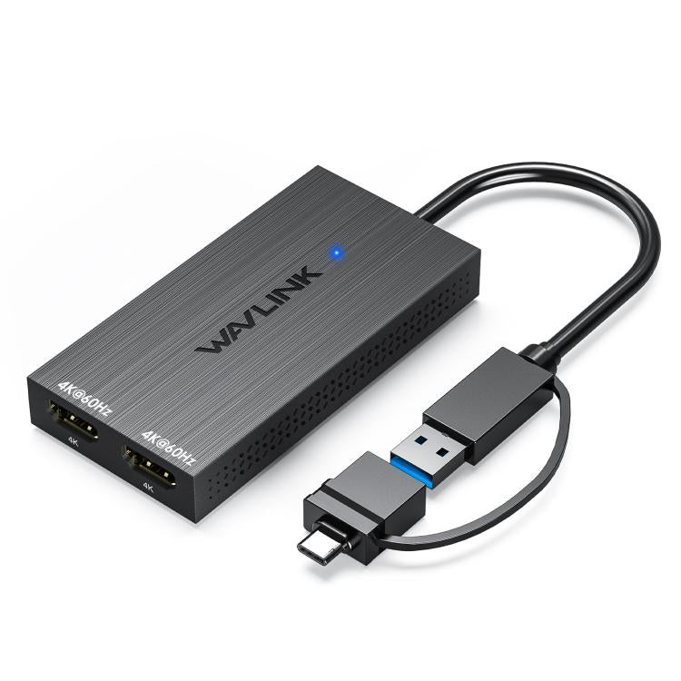 Adaptador de pantalla WAVLINK WL-UG6902H USB-A y USB-C / Tipo-C a doble HDMI 4K 60Hz, WL-UG6902H