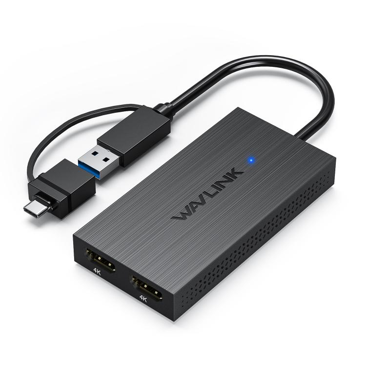 Adaptador de pantalla WAVLINK WL-UG6902H USB-A y USB-C / Tipo-C a doble HDMI 4K 60Hz, WL-UG6902H