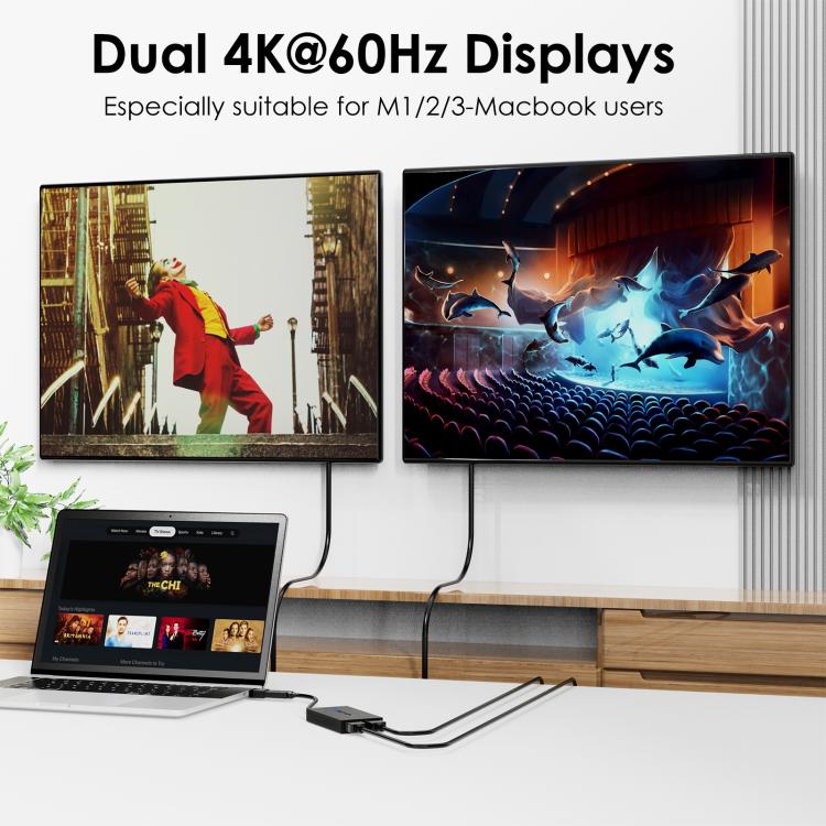Adaptador de pantalla WAVLINK WL-UG6902H USB-A y USB-C / Tipo-C a doble HDMI 4K 60Hz, WL-UG6902H