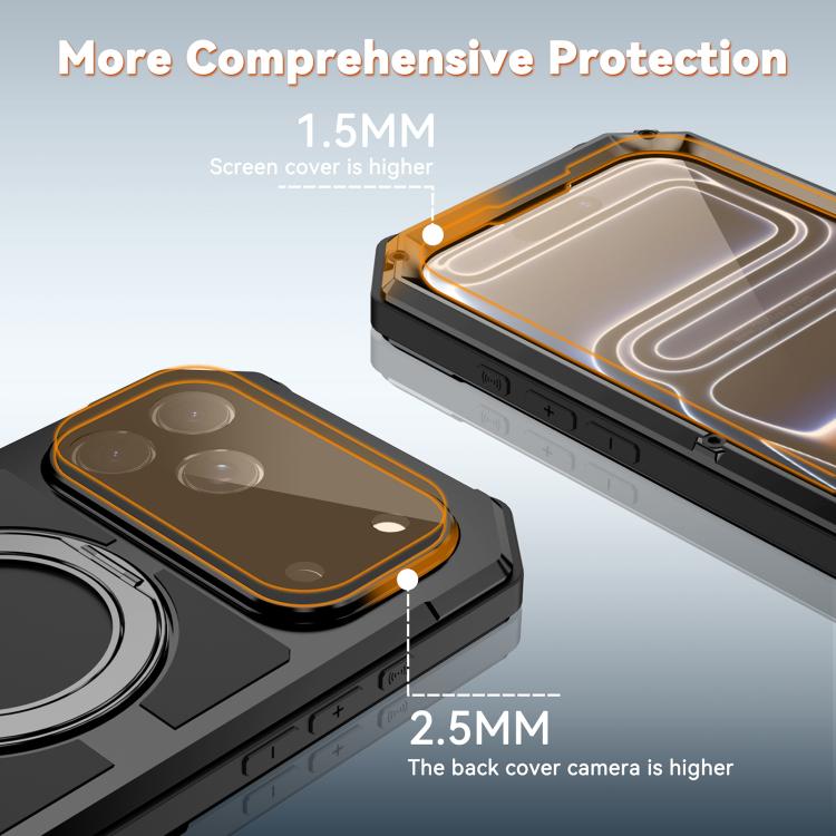 Funda para teléfono R-JUST Life resistente al agua y al polvo con soporte magnético MagSafe, For iPhone 17 Pro Max