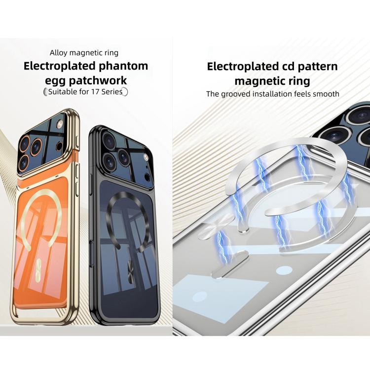 Funda magnética para teléfono MagSafe con empalme fantasma mediante galvanoplastia GKK, For iPhone 17 Pro Max, For iPhone 17 Pro