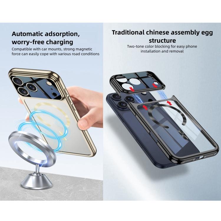 Funda magnética para teléfono MagSafe con empalme fantasma mediante galvanoplastia GKK, For iPhone 17 Pro Max, For iPhone 17 Pro