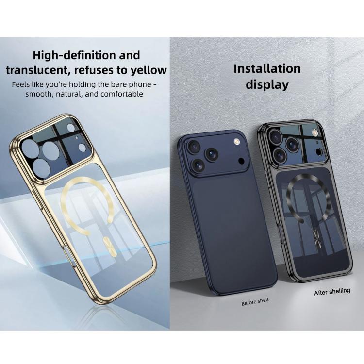 Funda magnética para teléfono MagSafe con empalme fantasma mediante galvanoplastia GKK, For iPhone 17 Pro Max, For iPhone 17 Pro