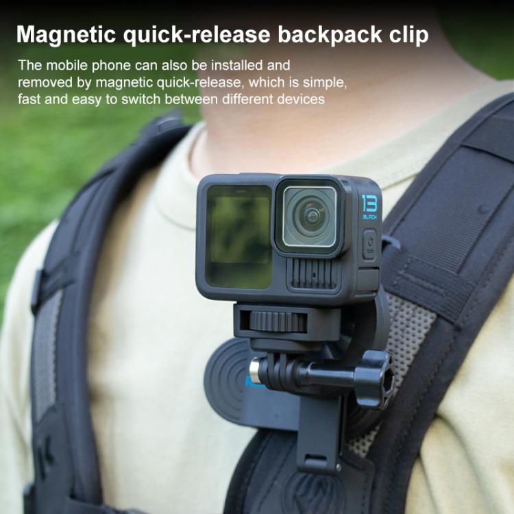 Soporte magnético para mochila RUIGPRO para teléfono y cámara, Clip, Clip + Base, Clip + Base + Adapter