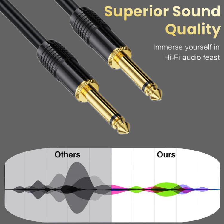 Cable de audio mono macho a macho de 6,35 mm para mezclador, 0.5m, 1m, 1.5m, 2m, 3m, 5m, 10m, 15m, 20m
