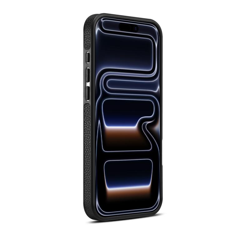 Funda para teléfono Denior A25 con textura de lichi y MagSafe, con soporte incluido., For iPhone 17 Pro Max, For iPhone 17 Pro
