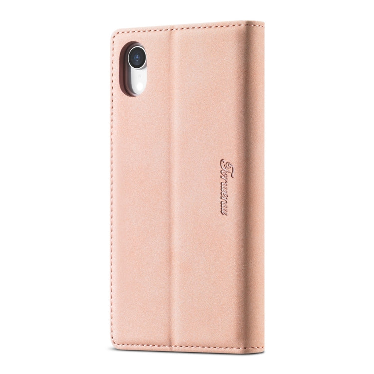 Forwenw F1 Series Matte Strong Magnetism Funda de cuero con tapa horizontal con soporte y ranuras para tarjetas y billetera y marco de fotos, For iPhone XR