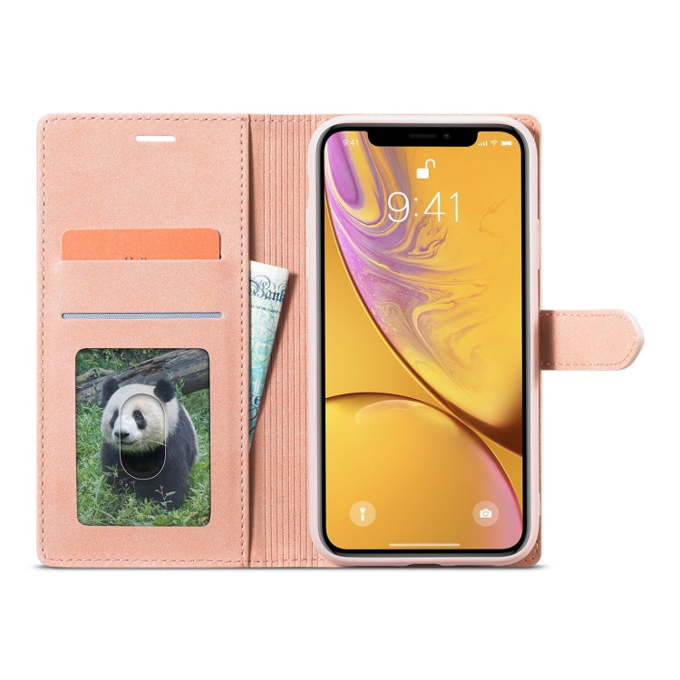 Forwenw F1 Series Matte Strong Magnetism Funda de cuero con tapa horizontal con soporte y ranuras para tarjetas y billetera y marco de fotos, For iPhone XR