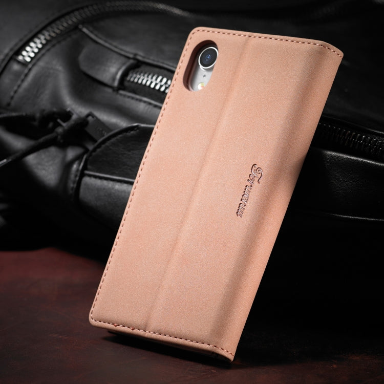 Forwenw F1 Series Matte Strong Magnetism Funda de cuero con tapa horizontal con soporte y ranuras para tarjetas y billetera y marco de fotos, For iPhone XR