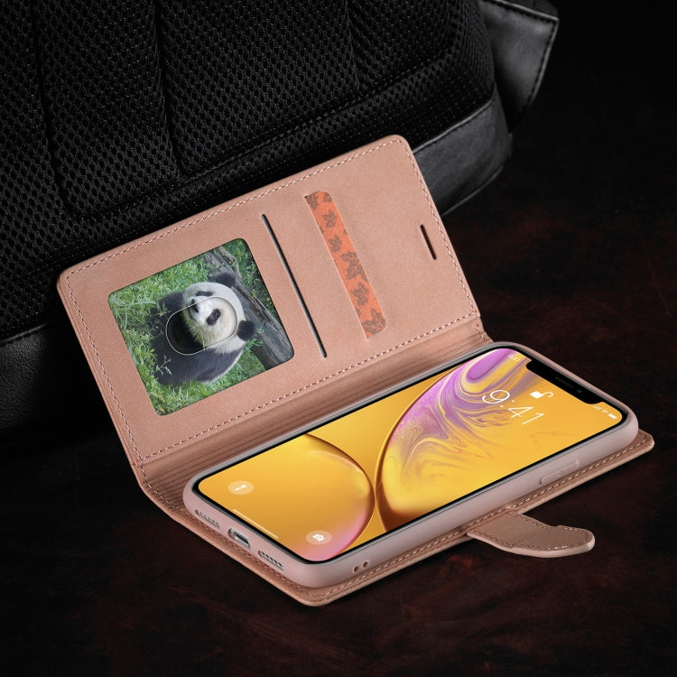 Forwenw F1 Series Matte Strong Magnetism Funda de cuero con tapa horizontal con soporte y ranuras para tarjetas y billetera y marco de fotos, For iPhone XR