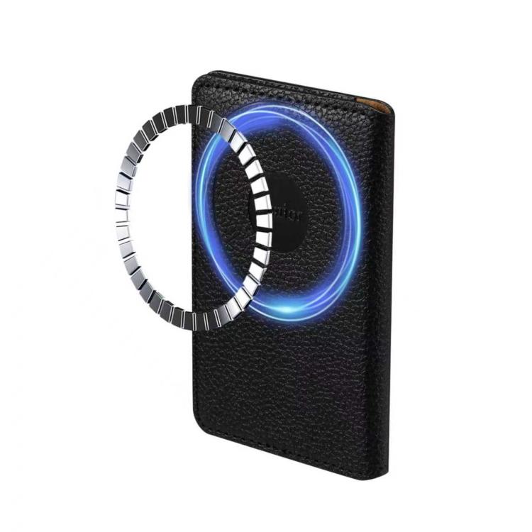 Cartera Denior V23 con textura de lichi y soporte MagSafe de piel para tarjetas., V23
